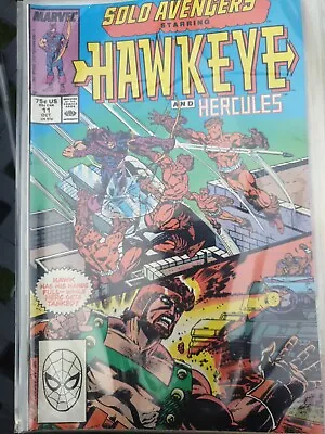 Buy SOLO AVENGERS #11, 1988 Marvel Comics HAWKEYE & HERCULES Rare Nm Copper Age • 1.99£
