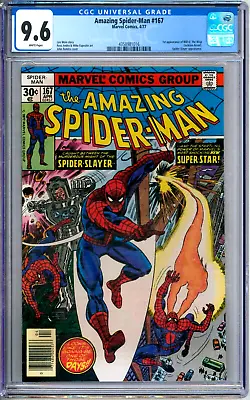Buy Amazing Spider-Man 167 CGC Graded 9.6 NM+ White Marvel Comics 1977 • 81.05£