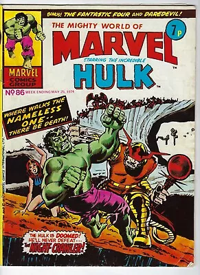 Buy MIGHTY WORLD OF MARVEL # 86 -Vintage UK Comic 25 May 1974- VG- 3.5 Superheroes • 3.75£