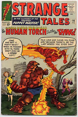 Buy Strange Tales 116 FN/VF 1964 Marvel Human Torch Vs Thing Jack Kirby • 150.72£