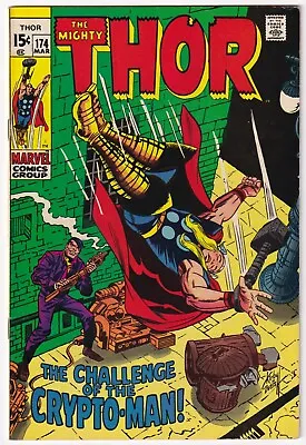 Buy Thor #174 March 1970 Fine+ 6.5 Marvel Comics Jack Kirby Art 1st Crypto-Man • 66.96£