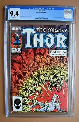 Buy 1984 Marvel Comics The Mighty Thor #344 ~ 1st Appearance Malekith ~ CGC 9.4 NM • 51.38£