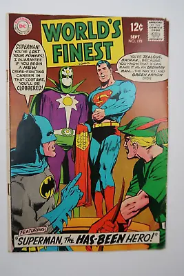Buy World's Finest #178 1st Powerless Superman As Nova Neal Adams Cover DC 1968 VG+ • 20.11£