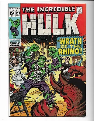 Buy Incredible Hulk 124 - Vf 8.0 - Leader - Betty Ross - Rhino  (1970) • 48.04£