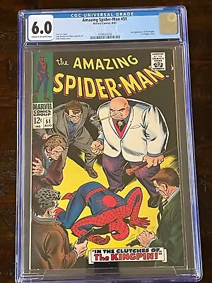 Buy Vintage 1967 Amazing Spider-man #51 1st Appearance Kingpin Cover Graded Cgc 6.0 • 199.04£