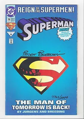 Buy Reign Of The Superman#78 Dc Comics The Man Of Tomorror Is Back Brett Breeding  • 144.11£