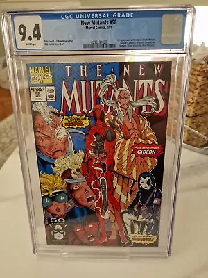 Buy New Mutants #98 CGC 9.4 1st Deadpool White Pages Marvel Comics • 550£