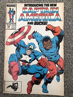 Buy Captain America #334 - 1st App Lemar Hoskins As Bucky - Marvel Comics 1987 • 8.58£