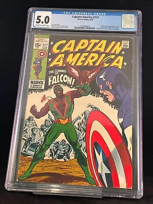 Buy Captain America Vol 1 #117 1969 CGC 5.0 (1st App Of The Falcon (Sam Wilson)) • 193.03£