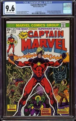 Buy Captain Marvel # 32 CGC 9.6 OW/W (Marvel, 1974) Jim Starlin & Klaus Jansen Cover • 177.82£