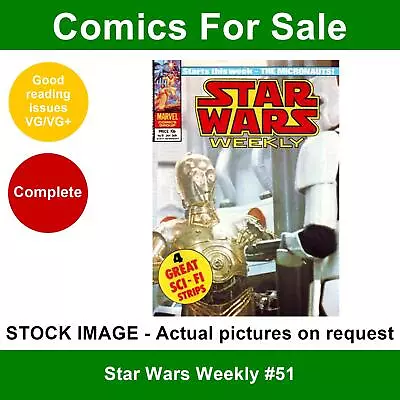 Buy Star Wars Weekly #51 Comic - VG/VG+ 24 January 1979 - Marvel UK - C-3PO Cover • 3.49£