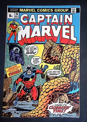 Buy Captain Marvel #26 Bronze Age Marvel Comics 1st Cover Appearance Of Thanos VF- • 59.99£
