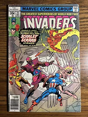 Buy The Invaders 23 1st App Scarlet Scarab (abdul Faoul) Marvel Comics 1977 Vintage • 15.74£