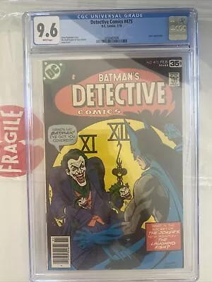 Buy DC Detective Comics #475 CGC 9.6 White Pages 1978 - Classic Joker Cover • 297.88£