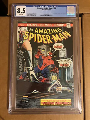 Buy The Amazing Spider-Man #144 8.5 CGC White Pages, Gwen Stacy Clone! Marvel 1975 • 68.72£