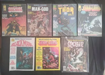 Buy Marvel Preview 14,15 Starlord, 6 Holmes, 22 Merlin, 10 Thor, Man-God, Black Mark • 81.25£
