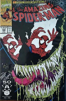 Buy AMAZING SPIDER-MAN 346 KEY MARVEL Comics VENOM ERIK LARSEN Cover 1991 N.MINT • 19.32£