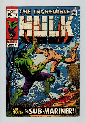 Buy Incredible Hulk (1962) # 118 (7.0-FVF) (295127) Hulk Vs Namor 1969 • 63£