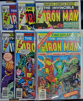 Buy IRON MAN #96 #102 #103 #105 #108 Annual #3 Marvel Comics Lot 1976 Man-Thing • 15.73£