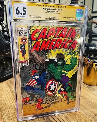 Buy Captain America #110 - Signed By Jim Steranko CGC Signature Series 6.5 1969 • 359.78£