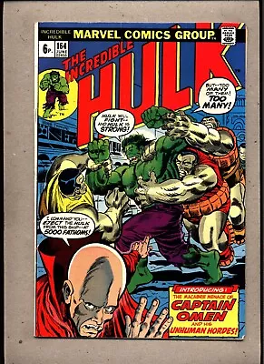 Buy Incredible Hulk #164_june 1973_fine Minus_ Captain Omen & His Unhuman Hordes ! • 0.99£