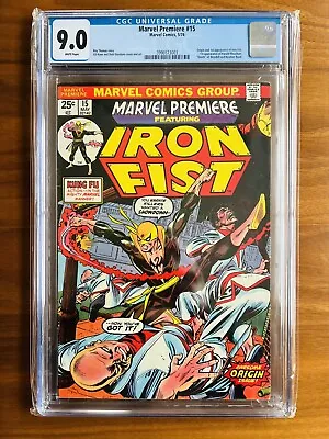 Buy Marvel Premiere #15 CGC 9.0 (1974) First 1st Iron Fist & Harold Meachum White Pg • 560.43£