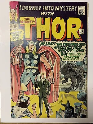 Buy Journey Into Mystery #113/Silver Age Marvel Comic Book/Origin Of Loki/VG-FN • 71.12£