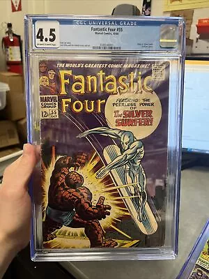 Buy Fantastic Four 55 CGC 4.5 Thing Vs Silver Surfer. Lockjaw Cameo Kirby Cover 1966 • 79.95£