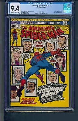 Buy Amazing Spider-man 121 CGC 9.4 Off White To White Pages  Death  Of Gwen Stacy • 959.42£
