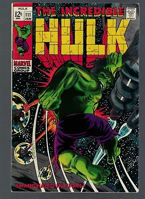 Buy Marvel Comics Hulk 111 VFN- 7.5  1968 Avengers Shanghaied In Space • 49.99£