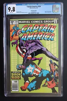 Buy Captain America #254 1st UNION JACK III 1981 Death BARON BLOOD Newsstand CGC 9.8 • 178.10£