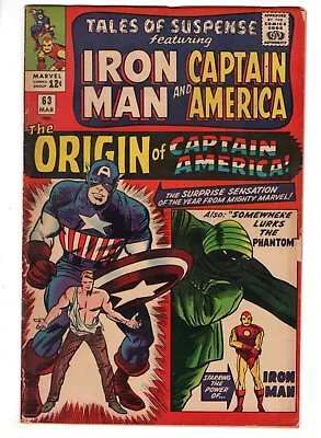 Buy Tales Of Suspense #63 (1965) - Grade 5.0 - 1st Silver Age Origin Captain America • 79.03£