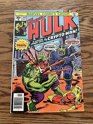 Buy Incredible Hulk #205 (Marvel 1976) The Crypto Man Death Of Jarella! FN+ • 3.75£