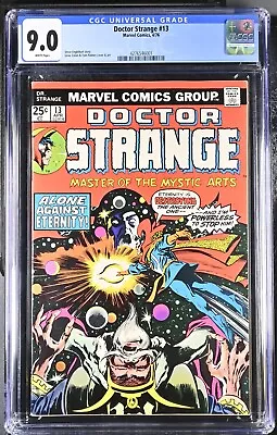 Buy Doctor Strange #13 ~ CGC 9.0 WP ~ 1st One Above All ~ Marvel ~ VF/ NM ~ Key 1976 • 141.52£