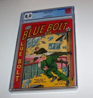 Buy Blue Bolt, Volume 2, Issue 9 - Novelty Press 1942 Golden Age Issue - CGC VF 8.0 • 459.54£