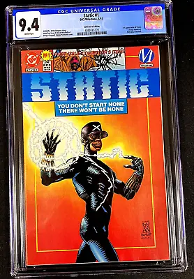 Buy Static #1 1993 Milestone Collector's Edition PLUS ALL INSERTS & POSTERS CGG 9.4 • 78.71£