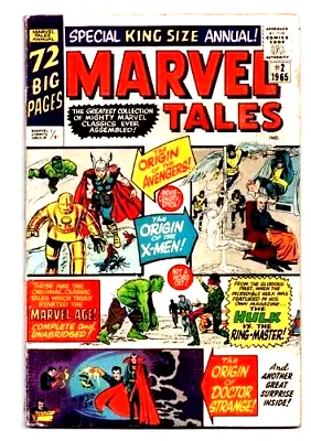 Buy MARVEL TALES ANNUAL #2 (1965) Comic X-MEN 1/AVENGERS 1/STRANGE TALES 115/HULK 3 • 59.99£