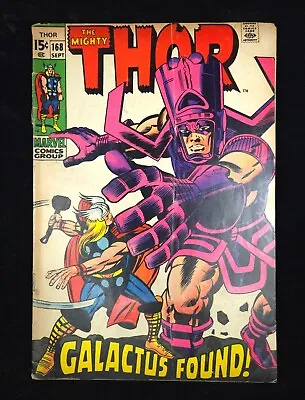 Buy Thor #168 (1969) MEGA KEY! Thor Vs Galactus, First App Of Thermal Man, Lower Gr! • 48.19£