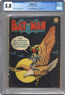 Buy Batman #17 CGC 5.0 Double Cover 1943 4252144008 • 1,739.34£