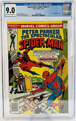 Buy Spectacular Spider-Man #1 Marvel Comics 12/76 Tarantula Appearance CGC 9.0 NM • 191.20£
