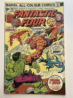 Buy FANTASTIC FOUR #166 Vs Hulk UK Price Marvel Comics 1976 VF/NM • 11.95£