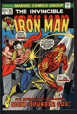 Buy Iron Man #66 8.0 // Thor Vs Iron Man Cover Marvel Comics 1974 • 39.53£