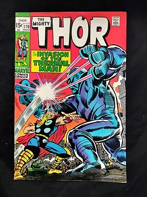 Buy 1969 Marvel Mighty Thor #170 JACK KIRBY BILL EVERETT  1st Thermal Man - VG+ • 18.64£