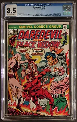 Buy Daredevil #105 Cgc 8.5 Ow-w - Marvel Comics 1973 - Origin Of Moondragon + Thanos • 86.96£
