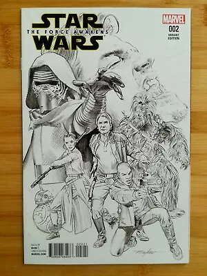 Buy Star Wars The Force Awakens #2 Mayhew B&W (1:75) Sketch Variant Marvel 2016 CN3 • 34.99£