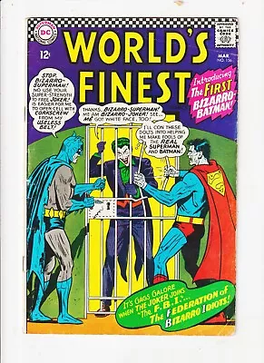 Buy World's Finest #156 DC COMIC 1966 SUPERMAN BATMAN/ 1ST BIZARRO BATMAN / JOKER • 19.77£