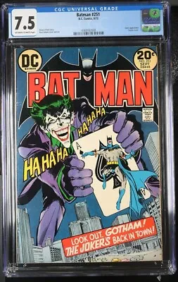 Buy Batman 251 Classic Joker Cover Neal Adams - Cgc 7.5 Key • 607.63£