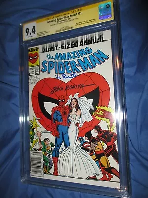 Buy AMAZING SPIDERMAN Annual #21 CGC 8.5 SS Signed John Romita Sr & Wife, Virginia • 1,979.48£