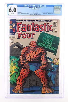 Buy Fantastic Four #51 - Marvel Comics 1966 CGC 6.0 1st Appearance Of The Negative Z • 125.71£