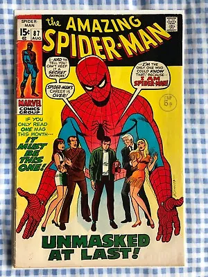 Buy Amazing Spider-Man 87 (1970) Mary Jane & Gwen Stacy Cover. Prowler App, Cents • 24.99£